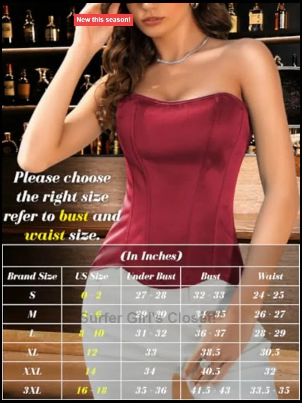 Lustrous Satin Corset Strapless Lace-Up Shapewear Wedding Guest Dinner